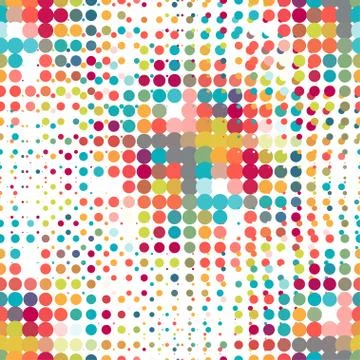 Disco seamless pattern of halftone dots in retro style イラスト素材