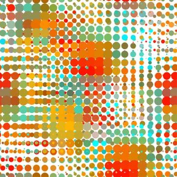 Disco seamless pattern of halftone dots in retro style Stock Illustration
