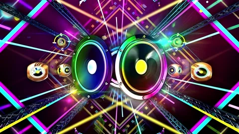 Disco Speakers Background 库存影片 342923837