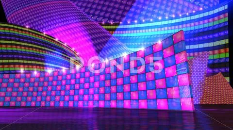 The disco stage set checker d Stock Illustration