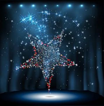 Disco star on night vector background Stock Illustration