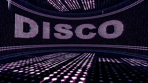 DISCO Text in Discotheque Room Animation, Background, Loop Stockbeeldmateriaal 121338638