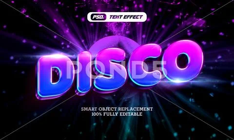 Disco text effect template PSD Template