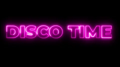 Disco Time Neon Sign: Get Ready to Groove! Video stock 313325279