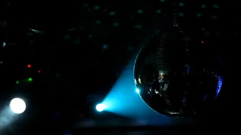 Discoball in the beam of light Video stock 8963924