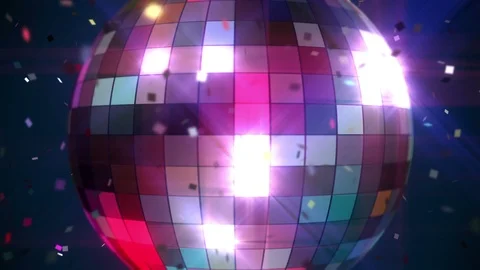 DiscoBall Confetti Lights Stock Footage 91574217
