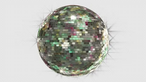 DiscoBall MirrorBall Christmas with alpha Stock Footage 334697465
