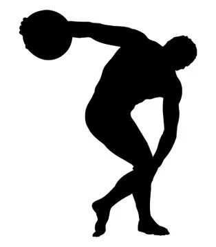 Discobolos silhouette Illustrazione stock