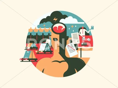 Discomfort and stress Stock Illustration
