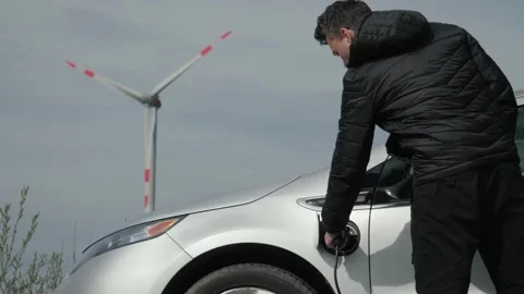 Disconnect EV car Stock Footage 289156815