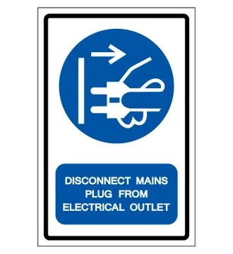 Disconnect Mains Plug From Electrical Outlet Symbol Sign,Vector Illustration, Stock Illustration
