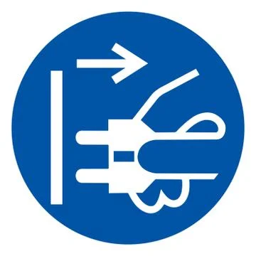 Disconnect Mains Plug From Electrical Outlet Symbol Sign,Vector Illustration, Stock Illustration