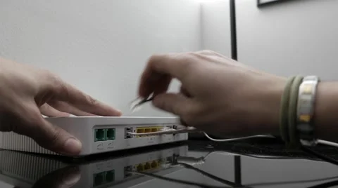 Disconnect the modem cables Stock Footage 59795864
