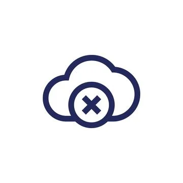 Disconnect from server icon with a cloud, vector 스톡 일러스트