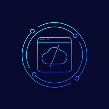 Disconnect from a server icon, linear design 스톡 일러스트
