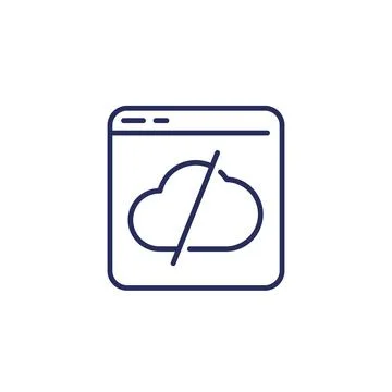 Disconnect from a server line icon 스톡 일러스트