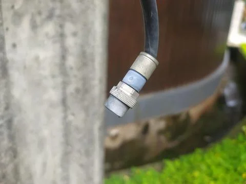 Disconnected cable connector, in closeup view Stock Photos