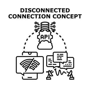 Disconnected connection concept icon for network problems Stock Illustration