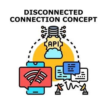 Disconnected connection concept icon for network problems Stock Illustration