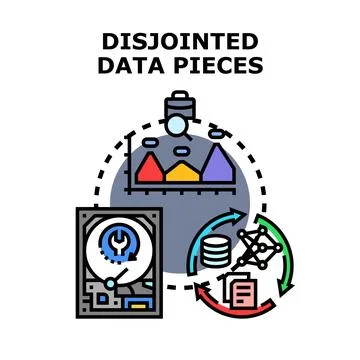 Disconnected data pieces forming digital ecosystem repair cycle Stock Illustration