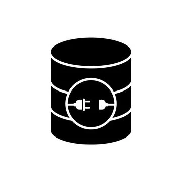 Disconnected Database Network Black Filled Style Icon 스톡 일러스트