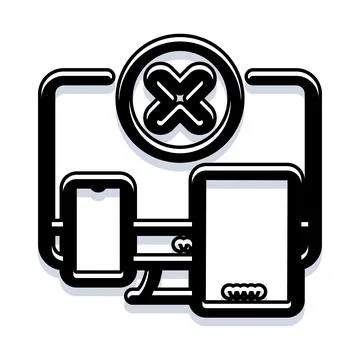 Disconnected devices icon with internet access blocked Stock-Illustration
