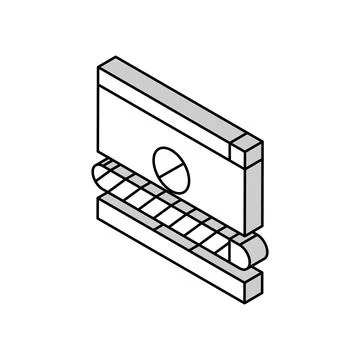 Disconnected download isometric icon vector illustration Stock Illustration