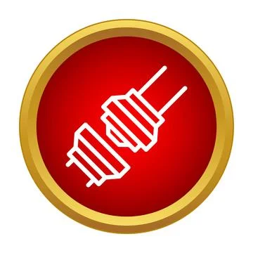 Disconnected electrical plug icon in red circle Иллюстрация