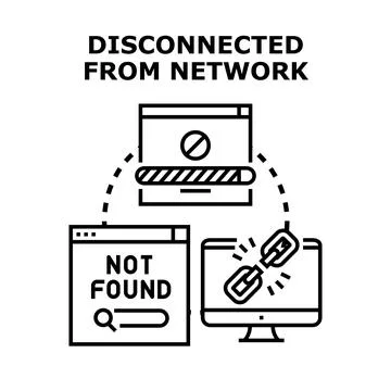 Disconnected from network concept, digital communication error Stockillustratie