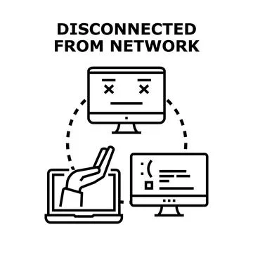 Disconnected from network concept, error, and problem Stock Illustration