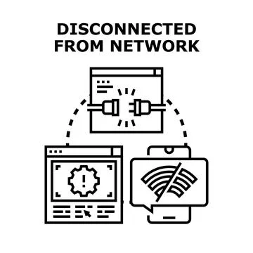 Disconnected from network concept, losing internet connection 스톡 일러스트