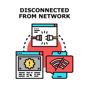 Disconnected from network concept, losing internet connection Stock Illustration