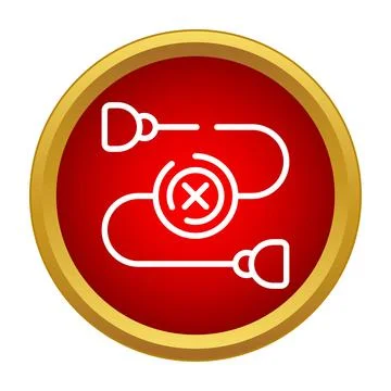 Disconnected plug icon showing broken network connection Stock Illustration