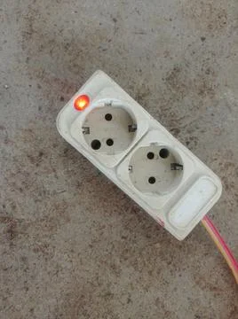 A disconnected power switch, a cable that goes out Stock Photos