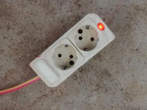 A disconnected power switch, a cable that goes out Stock Photos