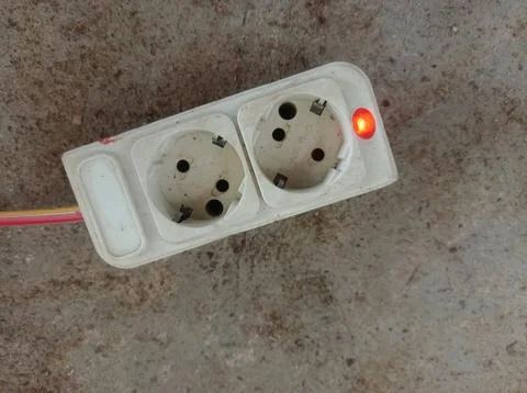 A disconnected power switch, a cable that goes out Stock Photos