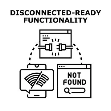 Disconnected ready functionality for offline application access Stock Illustration