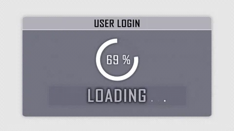 DISCONNECTED Text and User Login Interface Animation, Alpha Channel, Loop Stock Footage 261297525