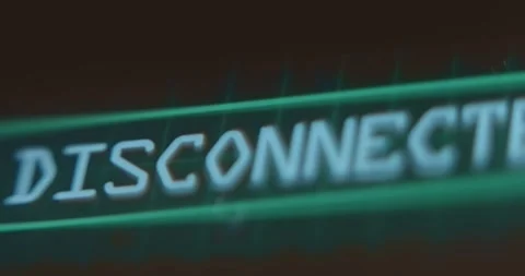 Disconnected warning message on a grid background Stock Footage 322619922