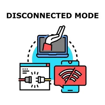 Disconnecting devices from online network with no internet access イラスト素材