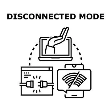 Disconnecting devices from online network with no internet access イラスト素材