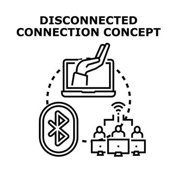Disconnecting digital devices creating communication and sharing issues Stock Illustration