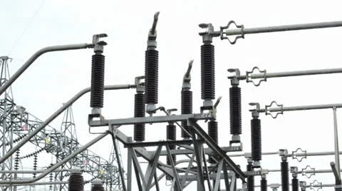 Disconnecting switch close and open at electric substation 스톡 동영상 26321772