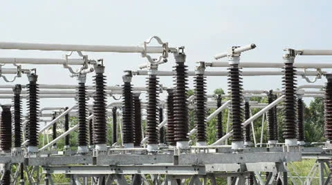Disconnecting switch close and open at electric substation Stock Footage 26322808