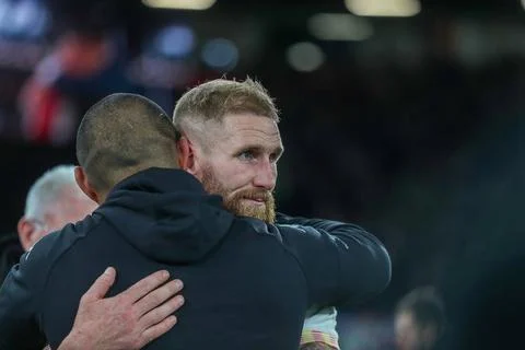  A disconsolate Sam Tomkins at Full time as the curtain comes down on a gl... Stock Photos