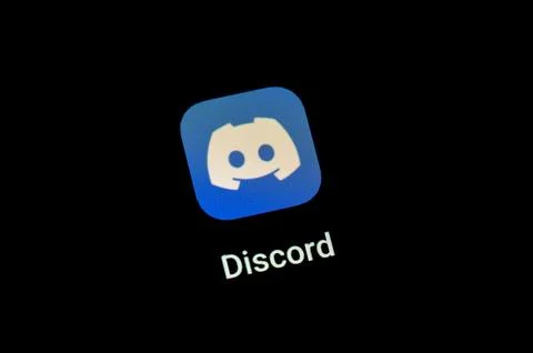 Discord messaging app application software logo icon on a smartphone tablet.. Stock Photos