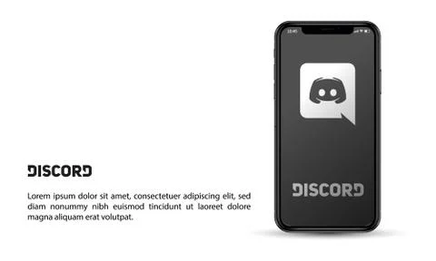 Discord mobile application on a smartphone Stock Illustration