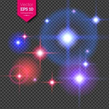 Discotheque lights on transparent background Stock Illustration