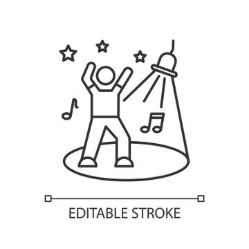 Discotheque pixel perfect linear icon. Thin line customizable illustration Stock Illustration