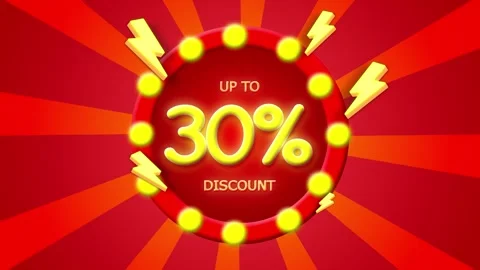 Discount 10 20 30 40 50 60 70 80 90 percent discount sale animated banner b.. Stock Footage 251719310